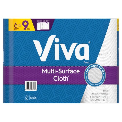 Viva Multi-Surface Cloth Choose-A-Sheet Towels, 6 count