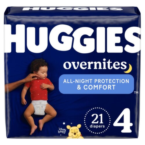 Huggies Overnites Diapers, Size 4, 22-37 lb, 21 count