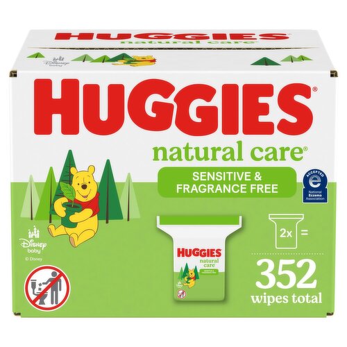 Huggies Natural Care Sensitive & Fragrance Free  Baby Wipes, 352 count