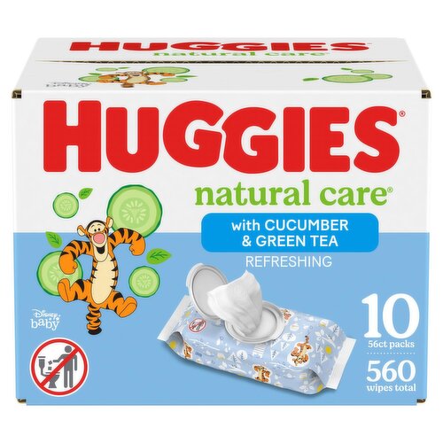 Huggies Natural Care with Cucumber & Green Tea Refreshing Wipes, 560 count