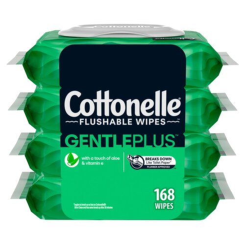 Cottonelle GentlePlus Hypoallergenic Flushable Wipes, 42 count, 4 packs