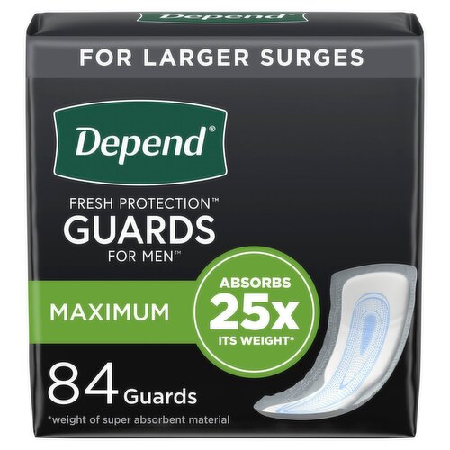 Depend for Men Maximum Fresh Protections Guards, 84 count