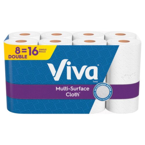 Viva Multi-Surface Cloth Choose-A-Sheet Double Rolls Towels, 110 2-ply sheets per roll, 8 count
