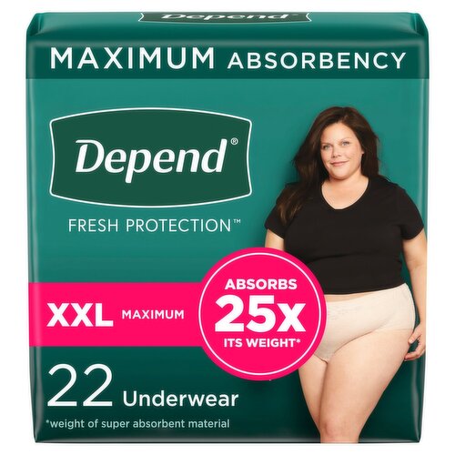 Depend Fresh Protection Maximum Underwear, XXL, 22 count