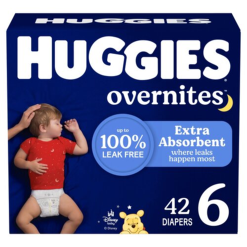 Huggies Overnites Diapers, Size 6, Over 35 lb, 42 count