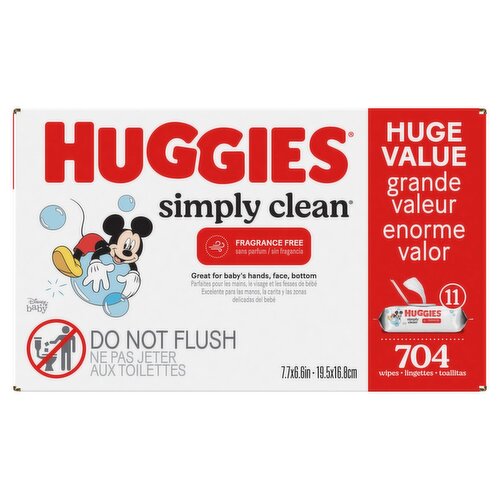 Huggies Simply Clean Fragrance Free Wipes Huge Value, 704 count