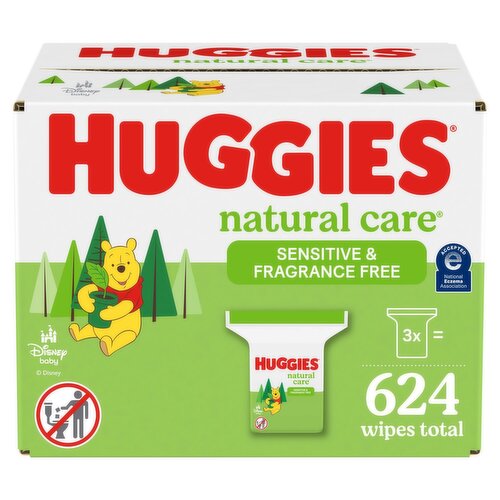 Huggies Natural Care Sensitive & Fragrance Free Baby Wipes, 624 count