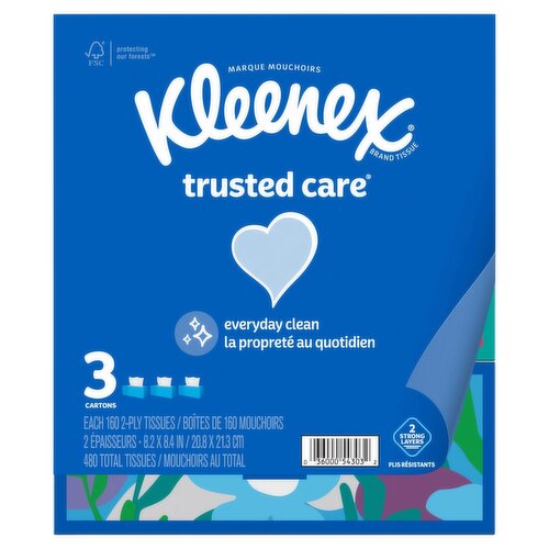 Kleenex Trusted Care Tissues, 160 count, 3 pack