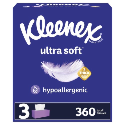 Kleenex Ultra Soft 3-Ply Tissues, 120 count, 3 pack