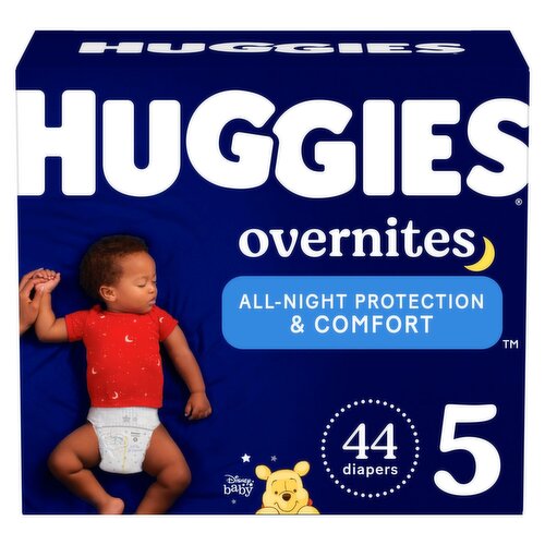Huggies Overnites Diapers, Size 5, Over 27 lb, 44 count