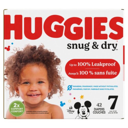 Huggies Snug & Dry Diapers, Size 7, Over 41 lb, 42 count