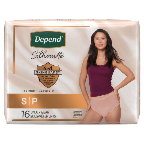 Depend Silhouette Maximum Underwear, S, 16 count