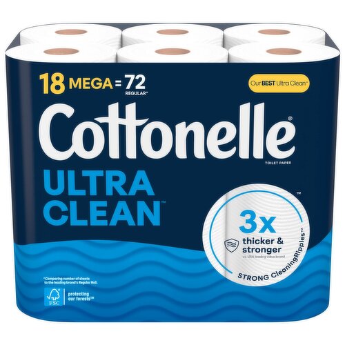 Cottonelle Ultra Clean Toilet Paper, 18 count