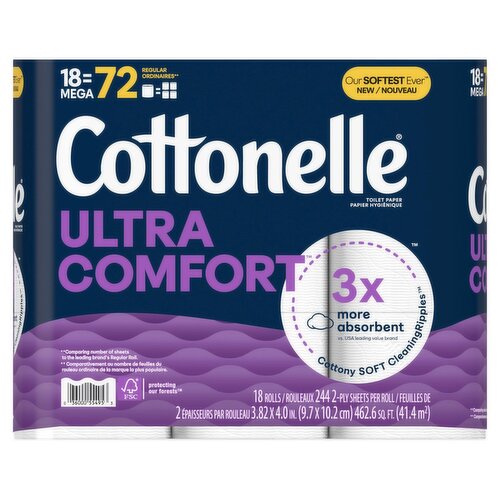 Cottonelle Ultra Comfort Toilet Paper, 18 count