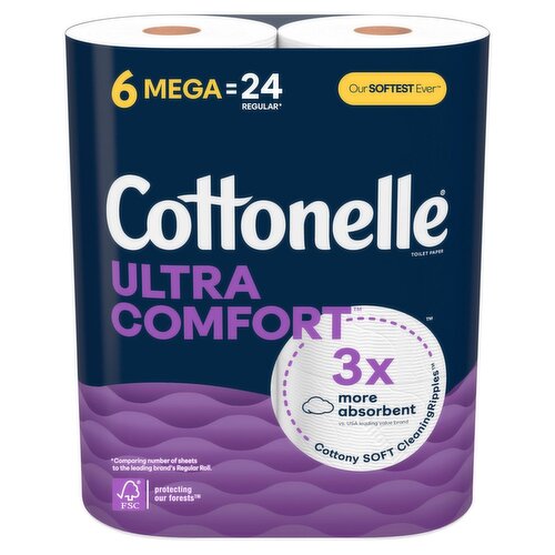 Cottonelle Ultra Comfort Toilet Paper Rolls, 6 count