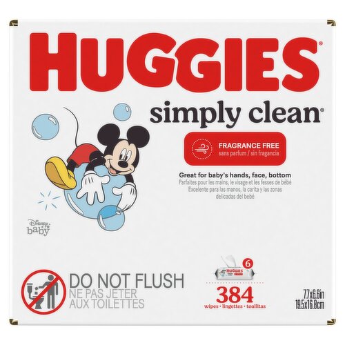 Huggies Simply Clean Fragrance Free Wipes, 384 count