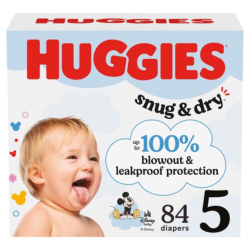 Huggies Snug & Dry Diapers, Size 5, Over 27 lb, 84 count