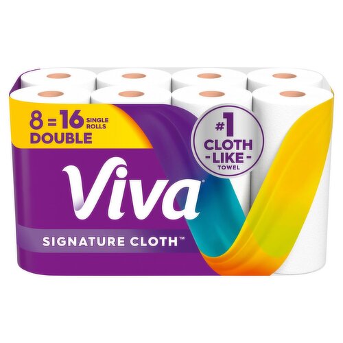 Viva Signature Cloth Paper Towels, 86 paper towels per roll 1-ply each towel, 8 Count