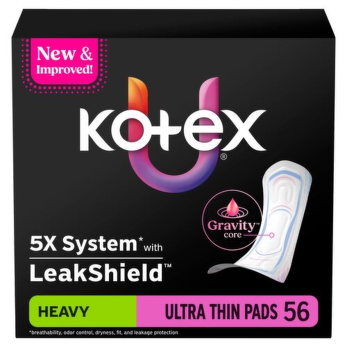 Kotex Heavy Ultra Thin Pads, 56 Count