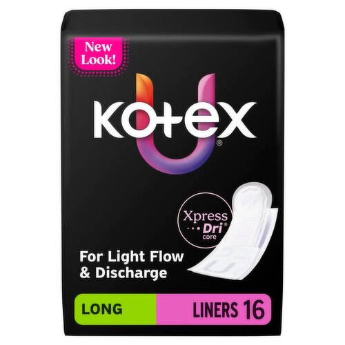 Kotex Long Wrapped Liners, 16 count