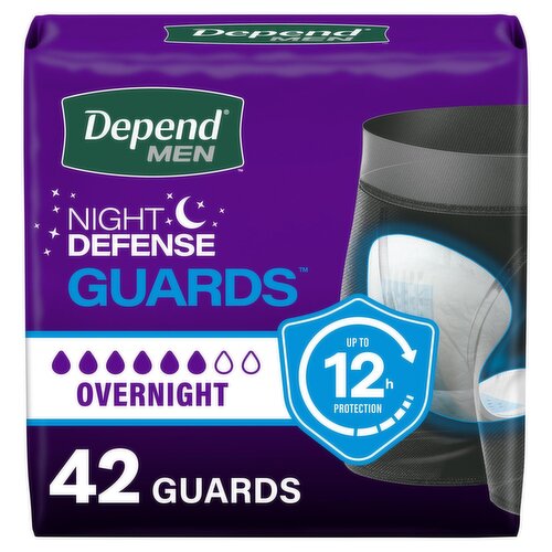 Depend Night Defense Men Overnight Guards Protections, 42 count