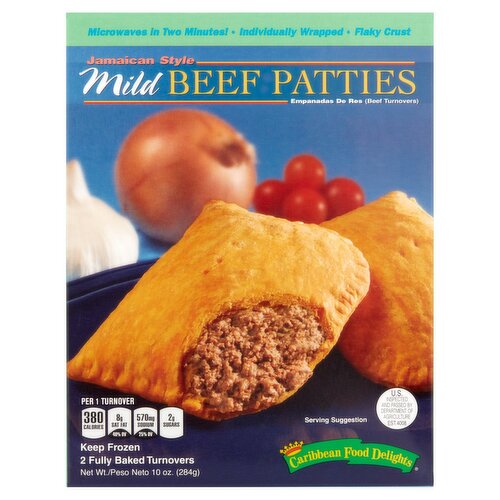 Caribbean Food Delights Jamaican Style Mild Beef Patties, 2 count, 10 oz