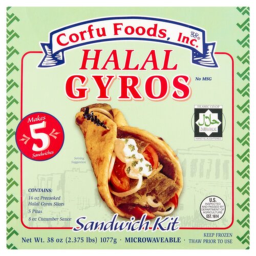 Corfu Foods, Inc. Halal Gyros Sandwich Kit, 38 oz