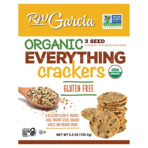 RW Garcia 3 Seed Organic Everything Crackers, 5.5 oz