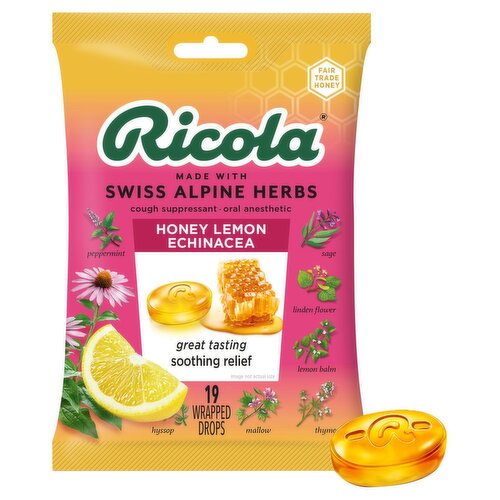 Ricola Honey Lemon Echinacea Drops, 19 count