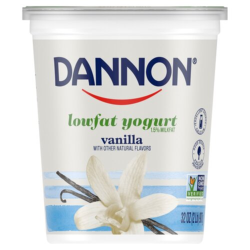Dannon Vanilla Low Fat Yogurt, 32 oz