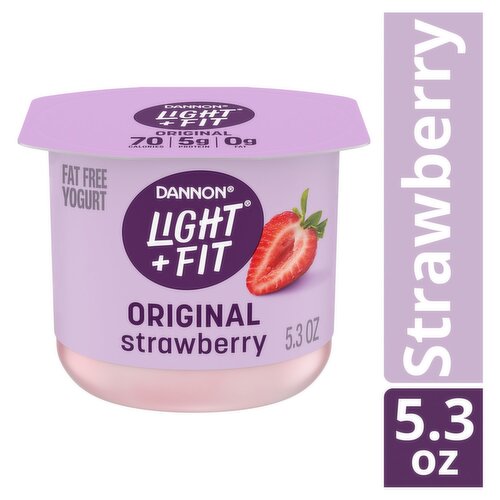 Dannon Light + Fit Original Strawberry Fat Free Yogurt, 5.3 oz