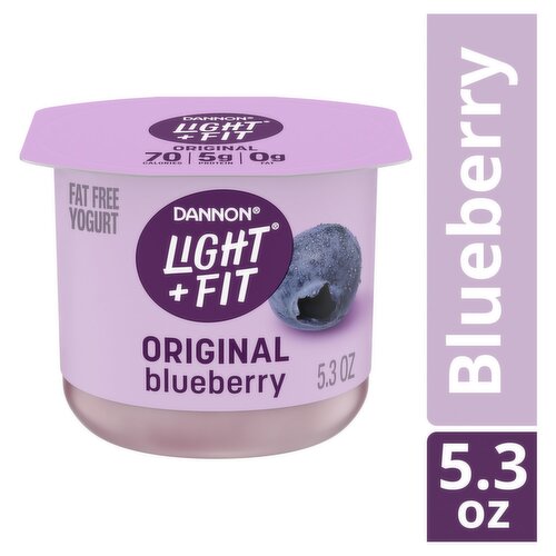 Dannon Light + Fit Original Blueberry Fat Free Yogurt, 5.3 oz