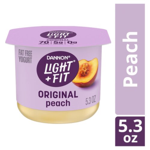 Dannon Light + Fit Original Peach Fat Free Yogurt, 5.3 oz