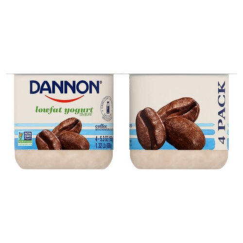 Dannon Coffee Lowfat Yogurt, 5.3 oz, 4 count