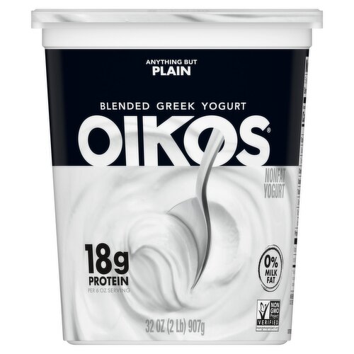 Oikos Anything But Plain Blended Greek Nonfat Yogurt, 32 oz