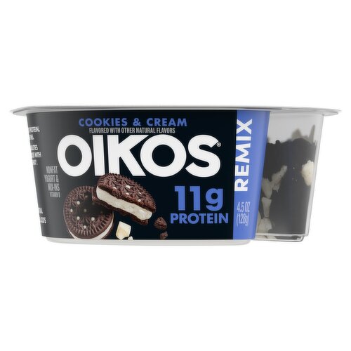 Oikos Remix Cookies & Cream Nonfat Yogurt & Mix-Ins, 4.5 oz
