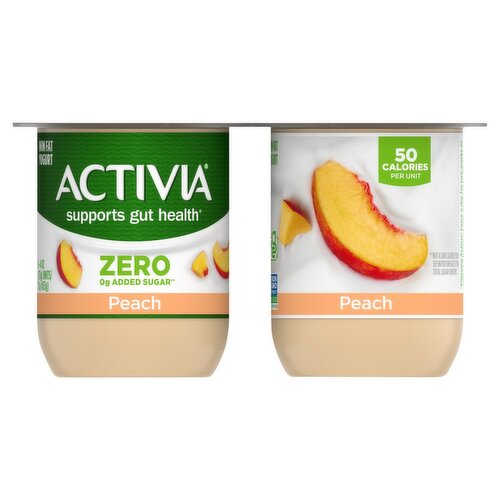 Activa Peach Non Fat Yogurt, 4 oz, 4 count