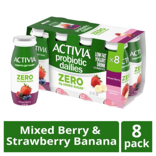 Activia Probitic Dailies Low Fat Yogurt Drink, 3.1 fl oz, 8 count