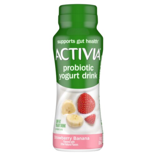 Activia Strawberry Banana Probiotic Low Fat Yogurt Drink, 7 fl oz