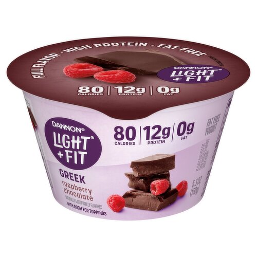 Dannon Light + Fit Greek Raspberry Chocolate Fat Free Yogurt, 5.3 oz