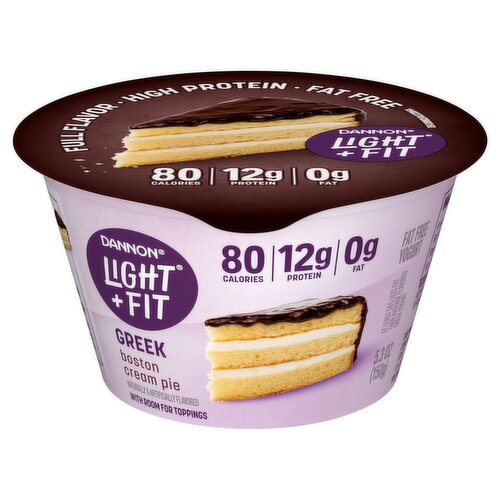 Dannon Light + Fit Greek Boston Cream Pie Fat Free Yogurt, 5.3 oz