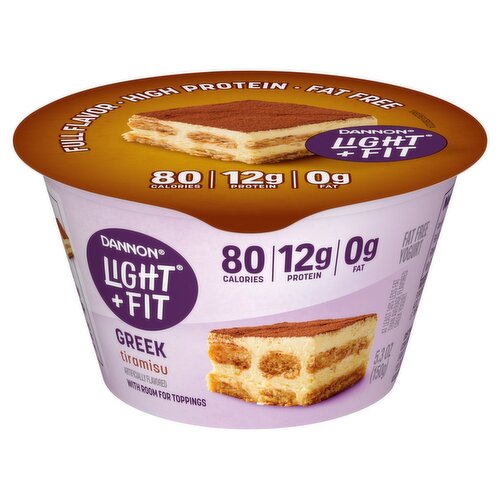 Dannon Light + Fit Greek Tiramisu Fat Free Yogurt, 5.3 oz