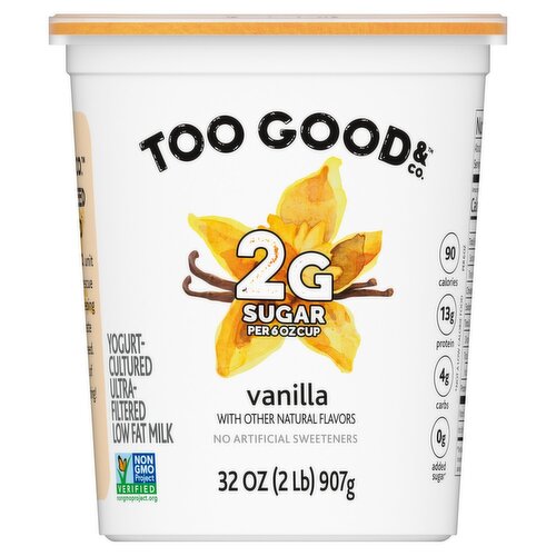 Too Good & Co. Vanilla Yogurt-Cultured Ultra-Filtered Low Fat Milk, 32 oz