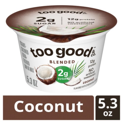 Too Good & Co. Coconut Blended Yogurt-Cultured Ultra-Filtered Low Fat Milk, 5.3 oz