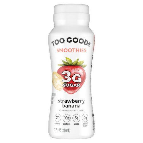 Too Good & Co. Strawberry Banana Cultured Dairy Drink Smoothies, 7 fl oz