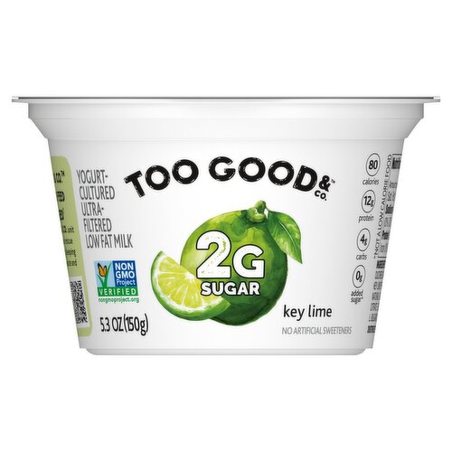 Too Good & Co. Key Lime Yogurt-Cultured Ultra-Filtered Low Fat Milk, 5.3 oz