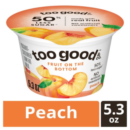 Too Good & Co. Peach Fruit On The Bottom Yogurt-Cultured Low Fat Milk, 5.3 oz