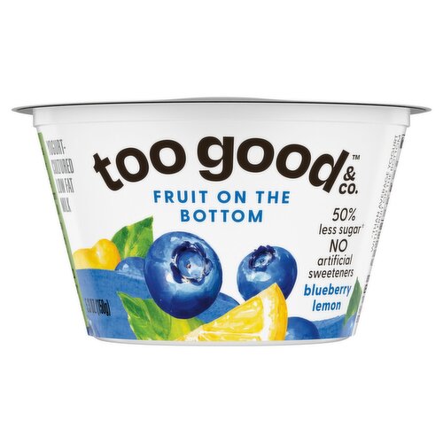 Too Good & Co. Blueberry Lemon Fruit on The Bottom Yogurt-Cultured Low Fat Milk, 5.3 oz
