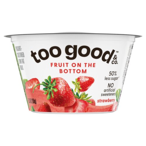 Too Good & Co. Strawberry Fruit On The Bottom Yogurt-Cultured Low Fat Milk, 5.3 oz
