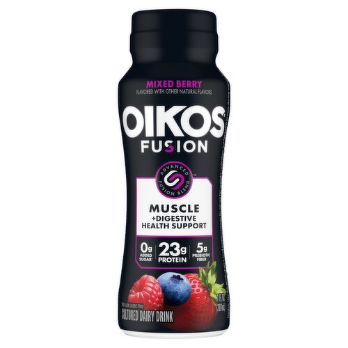 Oikos Mixed Berry Fusion Cultured Dairy Drink, 7 fl oz